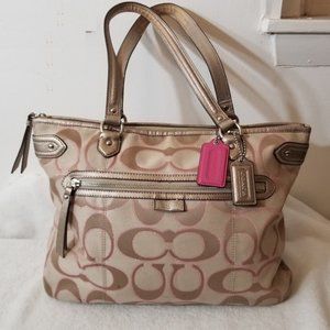 Coach Lg Handbag Purse Signature Design